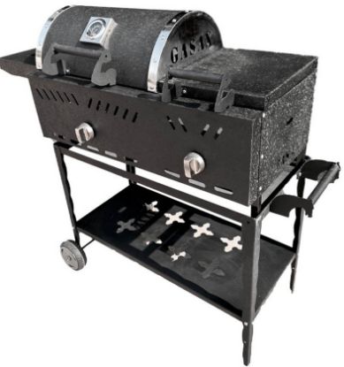 تصویر باربیکیو گازی زغالی با ترمومتر و پلوپز گازاکس پلاس مدل 8040